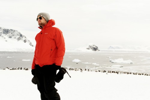 Photographer and MakeSpace customer Collin Hughes is bundled up in Antarctica.