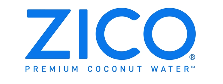 ZICO premium coconut water's blue logo.