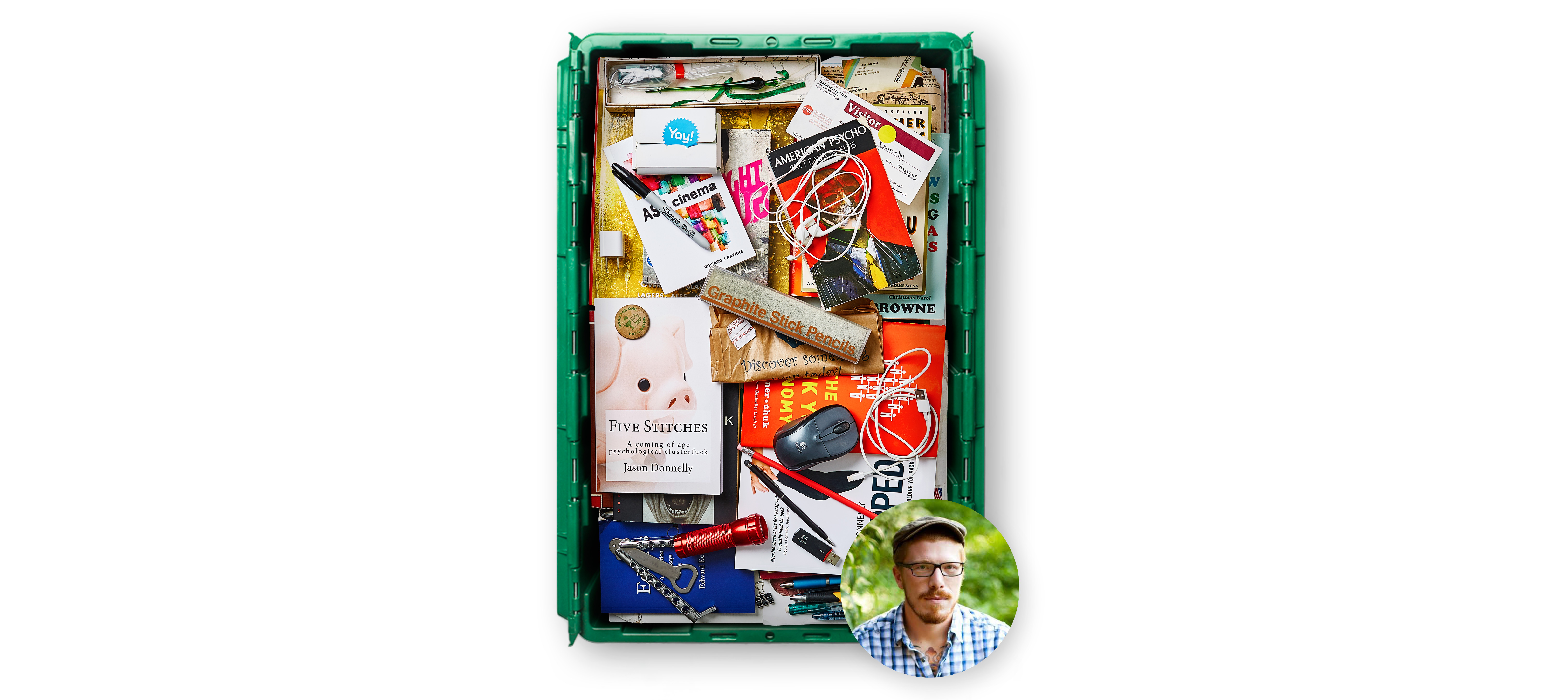 Author and VaynerMedia senior copywriter Jason Donnelly's MakeSpace bin is used for NYC storage.