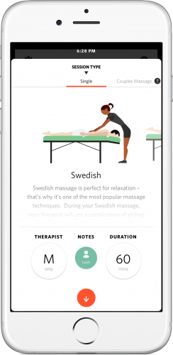 The Zeel iPhone app is an on-demand massage therapist service.