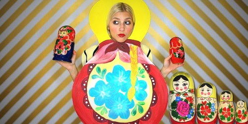This creative Halloween costume is a matryoshka doll.