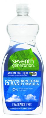 a bottle of seventh generation fragrance-free all-natural dish liquid