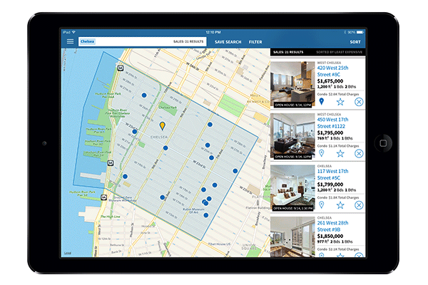 typical apartment search via ipad