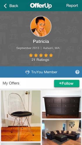 OfferUp profile page