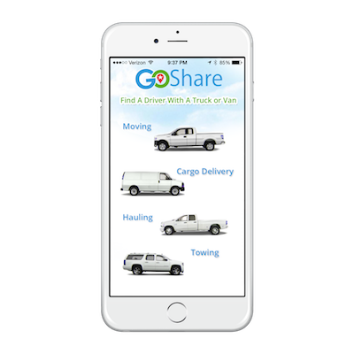GoShare Home Screen iPhone App