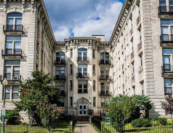 the outside of a residential building