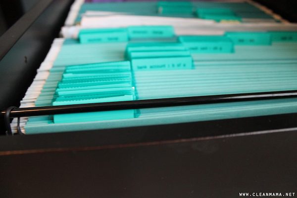 a closeup of filed papers