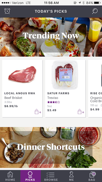 a screenshot of the food-delivery app, FoodKick