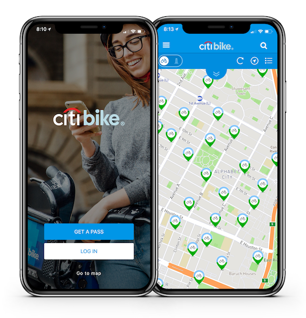 the citibike app shows which docks have availability