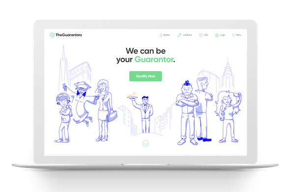 homepage for the website TheGuarantors